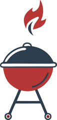 Barbecue Grill with Flame