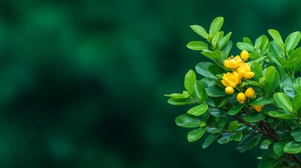 Vibrant Yellow Flowers on Lush Green Foliage Against a Soft Background