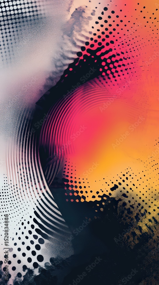 Poster harmonious blend of abstract elements creating dynamic visual experience artistic composition