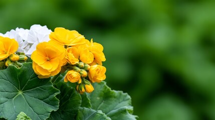 Vibrant Yellow Flower Blossoms In A Lush Garden Setting
