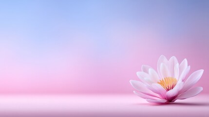 Water Lily Bloom On Pastel Background