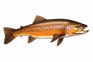 Fototapeta premium Illustration of a detailed salmon fish swimming in a clear environment