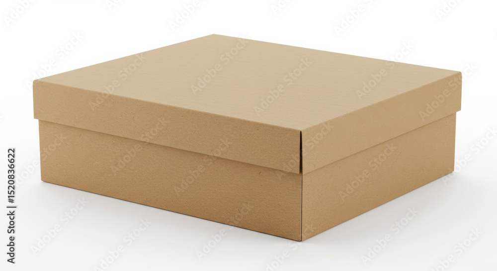 Aufkleber empty cardboard box in neutral presentation. neutral box in standard rectangular shape, positioned o