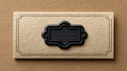 Beige Parchment Background with Black Ink Stamped Frame