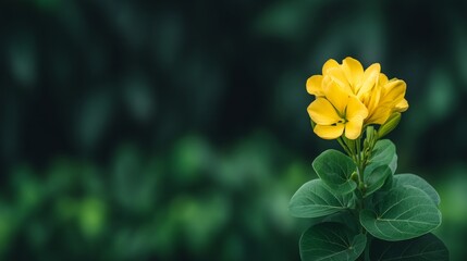 Yellow Flower with Green Leaves