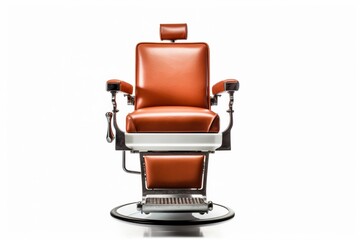 Fototapeta premium Classic barber chair designed for grooming and styling in a modern barbershop setting
