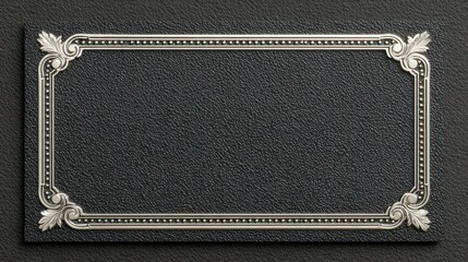 Black Textured Plaque with Elegant Silver Trim