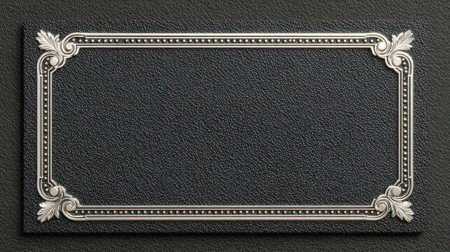 Black Textured Plaque with Elegant Silver Trim