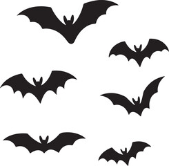 Halloween bat silhouette bat and bats. silhouettes of bat vector set