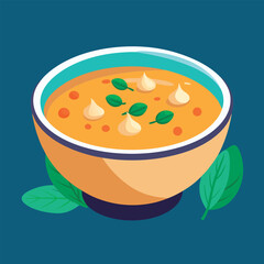 Delicious creamy soup in a bowl.