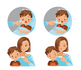 Mother Takes Care of Her Sick Son