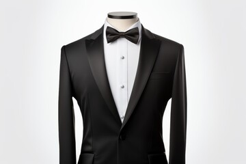 Elegant black tuxedo on mannequin for formal events and occasions