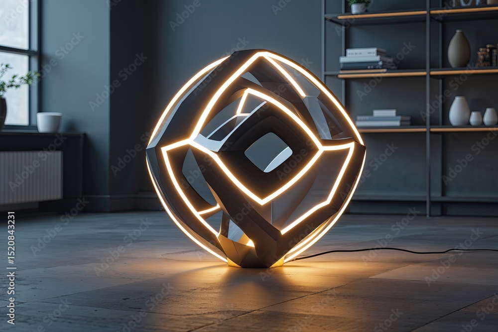 Aufkleber bright and modern lamp concept: a dynamic three-dimensional representation of innovation and creativ