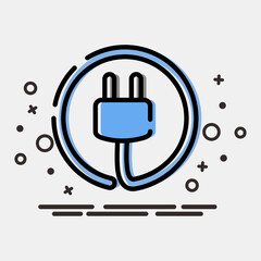Icon power plug. Renewable energy elements. Icon in MBE style.