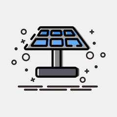 Icon solar panel. Renewable energy elements. Icon in MBE style.