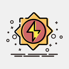Icon solar energy. Renewable energy elements. Icon in MBE style.