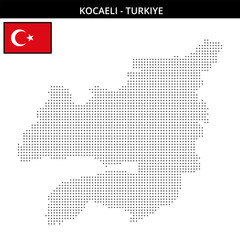Fototapeta premium Small dots map of kocaeli in Turkiye