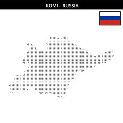 Obraz premium Small dots map of Komi in Russia