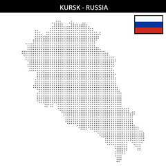 Obraz premium Small dots map of kursk in Russia