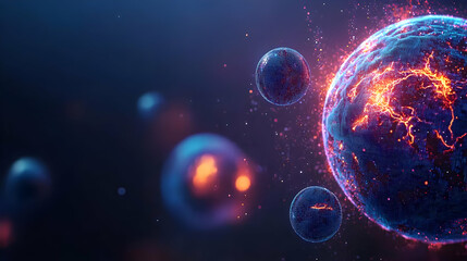 Naklejka premium Abstract Digital Representation Of Planet Earth With Glowing Particles