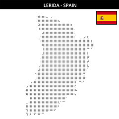 Obraz premium Small dots map of lerida in Spain