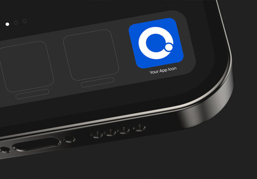 App Icon Mockup on Device Screen Presentation