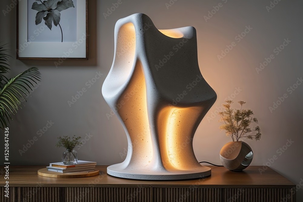 Poster abstract innovation in lamp design featuring bright illumination and creative structures