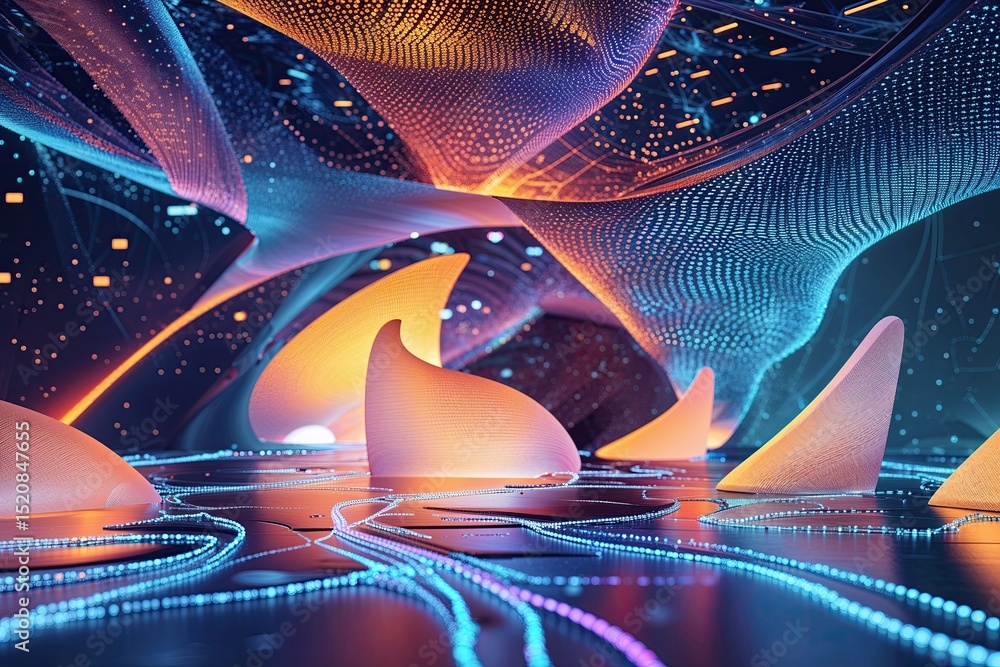 Aufkleber stunning 3d background featuring unique digital patterns and modern technology integration