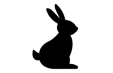 ウサギのシルエットシンプルアイコンベクターイラスト 兎 うさぎ
