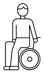 Person in wheelchair line art illustration