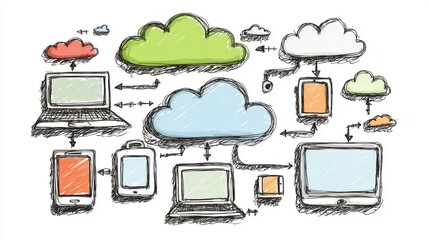 Creative cloud art studio imaginative and playful illustrative space