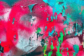 Textured abstract paint layers in vibrant pink, blue, green. Modern Y2K, acid style, fluid...