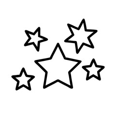 Obraz premium Types of Stars Vector Set in Flat, Outline, and Decorative Styles