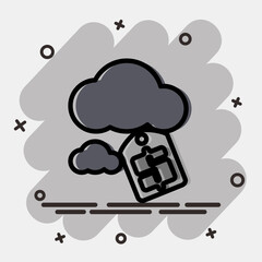 Icon carbon pricing. Renewable energy elements. Icon in comic style.