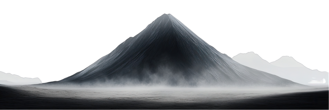 Misty mountain peak, grayscale