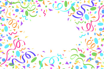 Celebration Confetti Flat White Background For Party