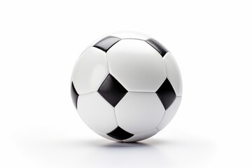 Fototapeta premium Soccer ball on a plain background showcasing its classic black and white design