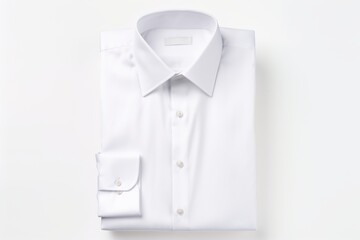Freshly pressed white dress shirt neatly folded on a clean surface