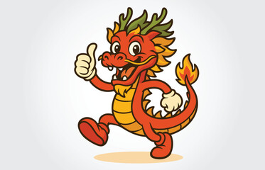 Chinese Dragon Mascot Cartoon Template
