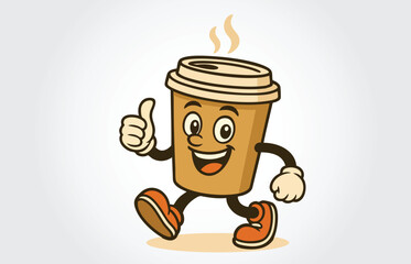 Coffee Cup Mascot Cartoon Character Template
