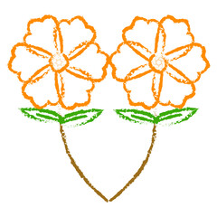Hand Drawn Flower Crayon