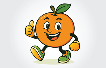 Orange Mascot cartoon character template
