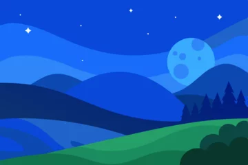 Fototapete Rund vector illustration of a landscape © HAFIJUR