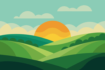 Obraz premium summer landscape with mountains