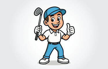 Golf Young Player Mascot Cartoon character Template
