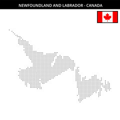 Obraz premium Small dots map of Newfoundland-and-Labrador in Canada