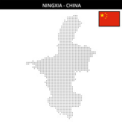 Obraz premium Small dots map of ningxia in China