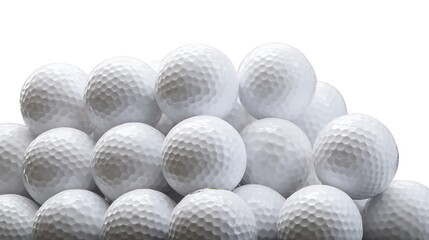 Pile of Golf Balls A Close-Up View of Pristine White Golf Balls