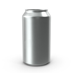 White soda can mockup isolated on transparent background.