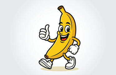Cool Banana Mascot Cartoon Character Template
